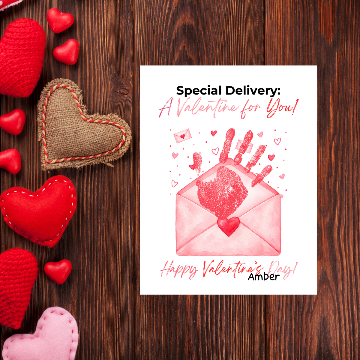 Special Delivery Valentine Handprint Craft | Valentine Envelope Printable Keepsake for Kids