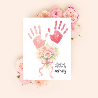 Rose Bouquet Handprint Craft for Kids | Valentine’s Day, Mother’s Day & Birthday Handmade With Love Keepsake