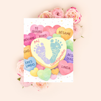Spanish Valentine Handprint Craft for Kids | Mi Corazoncito Conversation Hearts Printable | Preschool Valentine Keepsake