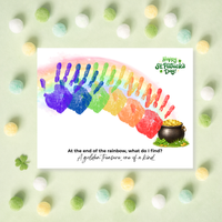 Rainbow Handprint Craft Printable for Kids | St. Patrick’s Day Keepsake Art | Pot of Gold Activity PDF