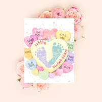 Valentine Sweetheart Candy Handprint & Footprint Craft for Kids | Conversation Heart Keepsake Printable