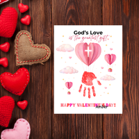 Christian Valentine Hot Air Balloon Handprint Craft | God’s Love Printable for Kids