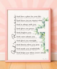 God’s Promises Poster | Christian Wall Art for Kids | Faith-Based Affirmations Print | Scripture Inspired Nursery & Homeschool Decor