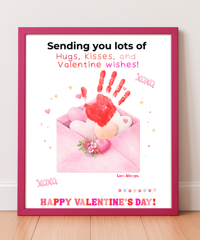 Valentine’s Day Handprint Craft Printable for Kids | Envelope Keepsake Design