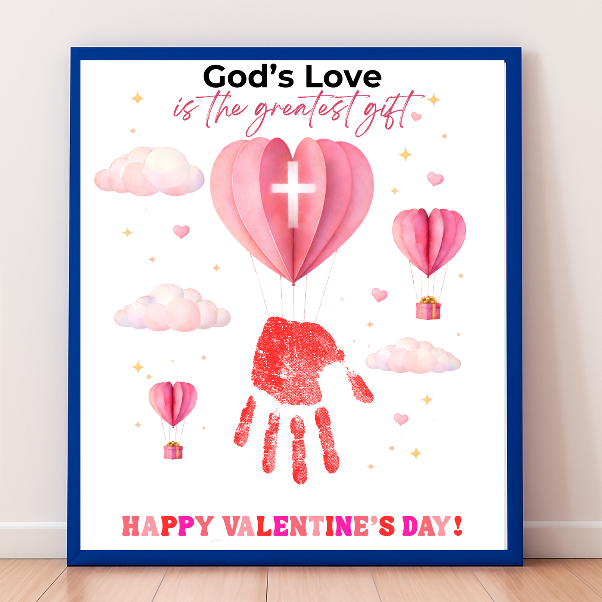 Christian Valentine Hot Air Balloon Handprint Craft | God’s Love Printable for Kids