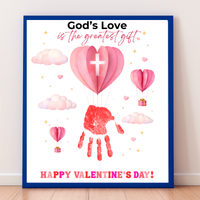 Christian Valentine Hot Air Balloon Handprint Craft | God’s Love Printable for Kids