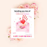 Valentine Handprint Craft for Kids | Hugs Kisses Valentine Wishes | Love Letter Envelope Keepsake