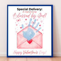 Christian Valentine Envelope Handprint Craft | Blessed by God Valentine Printable Keepsake for Kids