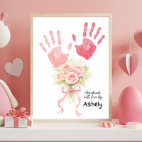 Rose Bouquet Handprint Craft for Kids | Valentine’s Day, Mother’s Day & Birthday Handmade With Love Keepsake