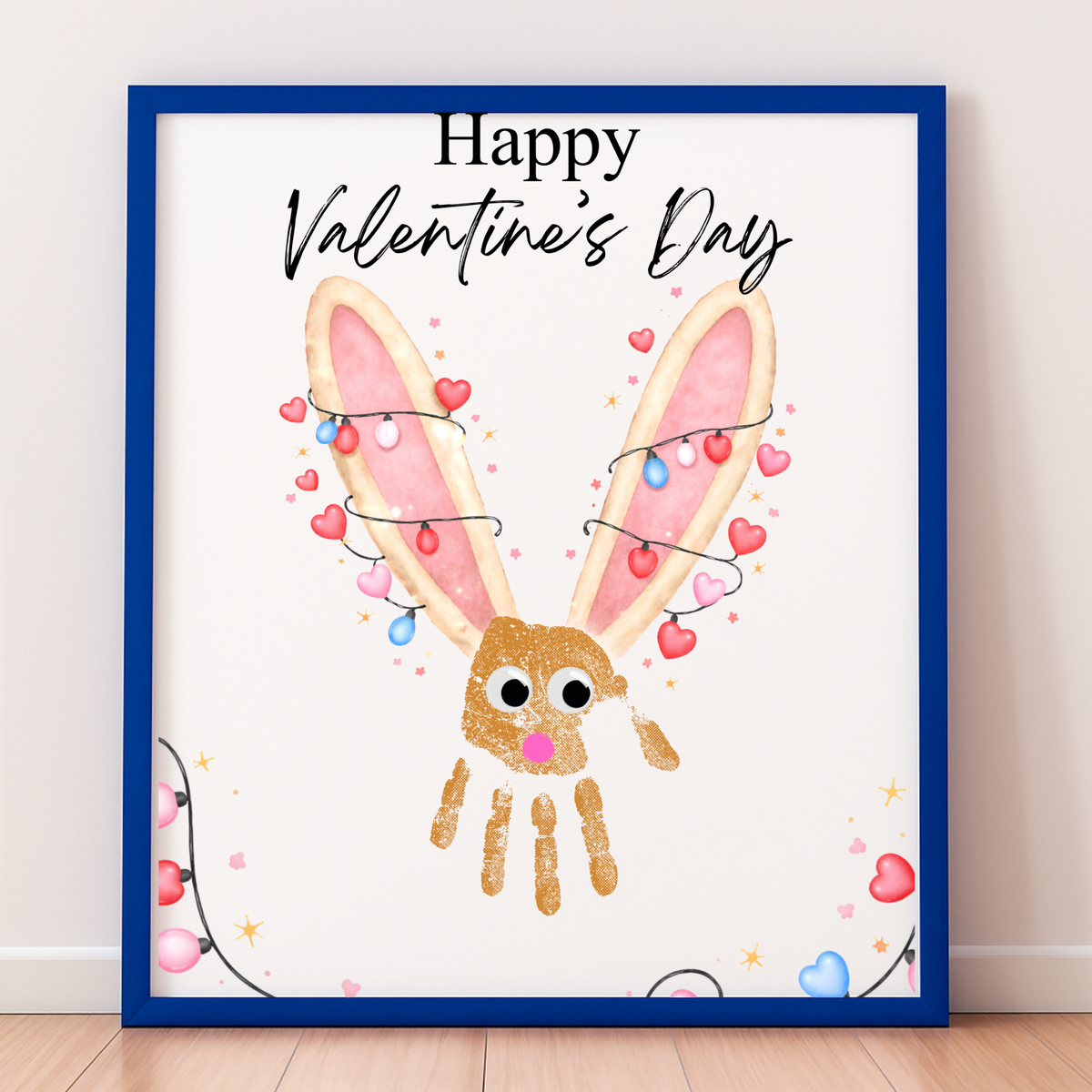 Valentine’s Day Bunny Handprint Craft | Preschool Valentine Printable Keepsake for Kids