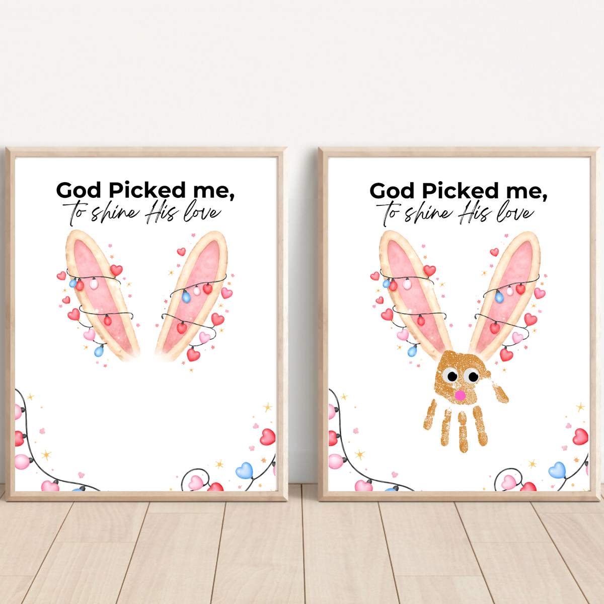 Christian Valentine Bunny Handprint Craft for Kids | God Picked Me Printable | Preschool Faith Valentine Keepsake