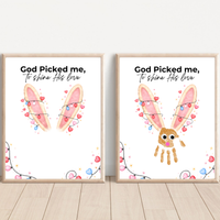Christian Valentine Bunny Handprint Craft for Kids | God Picked Me Printable | Preschool Faith Valentine Keepsake