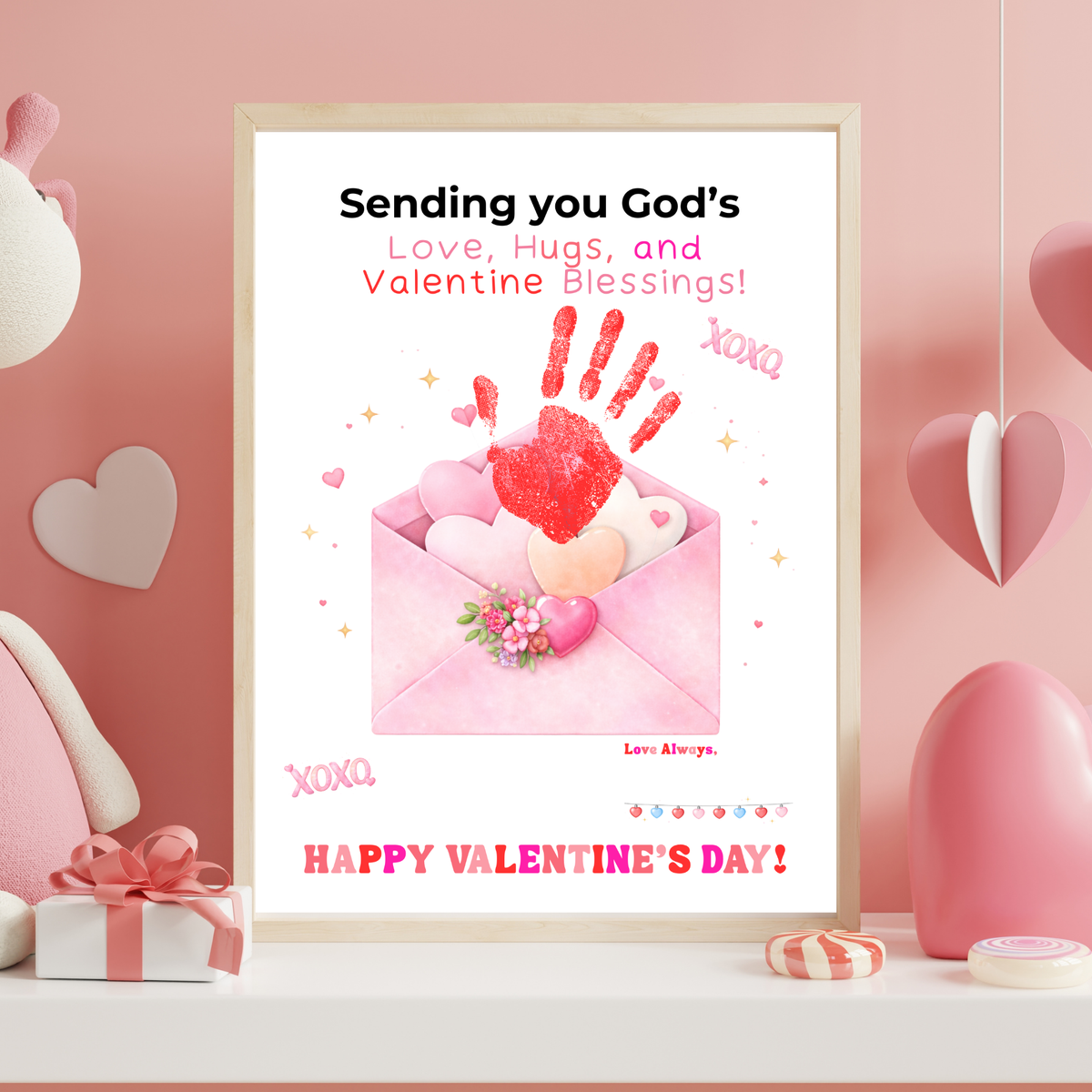 Christian Valentine Handprint Craft for Kids | God’s Love Valentine Blessings | Faith-Based Envelope Keepsake