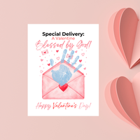 Christian Valentine Envelope Handprint Craft | Blessed by God Valentine Printable Keepsake for Kids