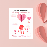 Valentine Hot Air Balloon Handprint Craft | Up Up and Away Valentine Printable for Kids