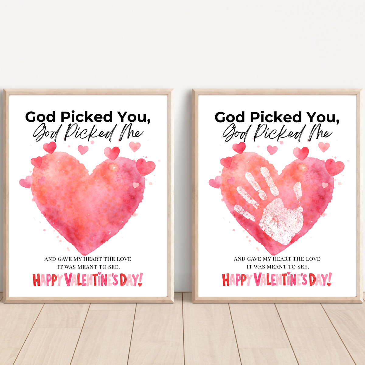 Christian Valentine Handprint Craft for Kids | God Picked You God Picked Me Valentine Keepsake  Description