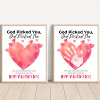 Christian Valentine Handprint Craft for Kids | God Picked You God Picked Me Valentine Keepsake  Description