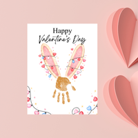 Valentine’s Day Bunny Handprint Craft | Preschool Valentine Printable Keepsake for Kids