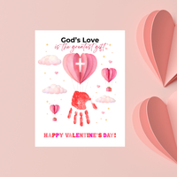 Christian Valentine Hot Air Balloon Handprint Craft | God’s Love Printable for Kids