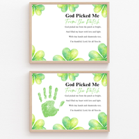 God Picked Me From the Patch Poem St. Patrick’s Day Handprint Craft Printable | Christian Shamrock Keepsake Art PDF | Faith-Based Kids Activity