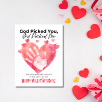 Christian Valentine Handprint Craft for Kids | God Picked You God Picked Me Valentine Keepsake  Description