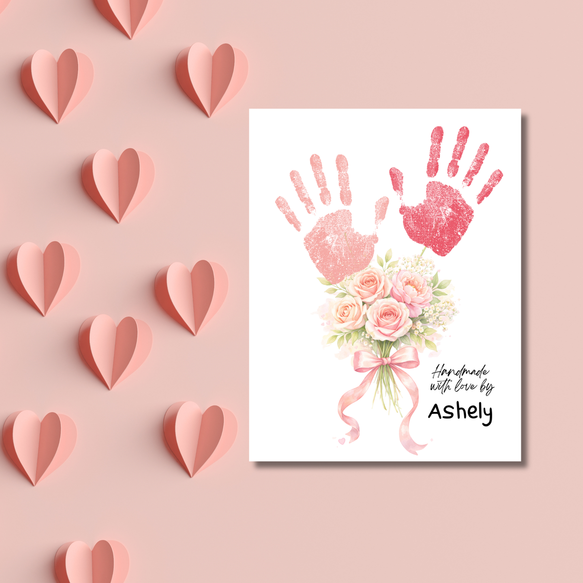 Rose Bouquet Handprint Craft for Kids | Valentine’s Day, Mother’s Day & Birthday Handmade With Love Keepsake