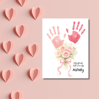 Rose Bouquet Handprint Craft for Kids | Valentine’s Day, Mother’s Day & Birthday Handmade With Love Keepsake