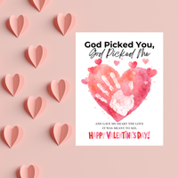 Christian Valentine Handprint Craft for Kids | God Picked You God Picked Me Valentine Keepsake  Description