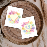 Valentine Sweetheart Candy Handprint & Footprint Craft for Kids | Conversation Heart Keepsake Printable