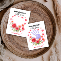 Valentine Flower Handprint Craft for Kids | Handpicked With Love Printable | Preschool Valentine Keepsake