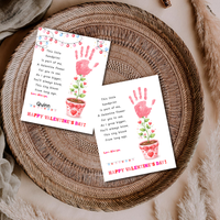 Valentine’s Day Handprint Craft Printable for Kids | Keepsake Art | Valentine Flower Design