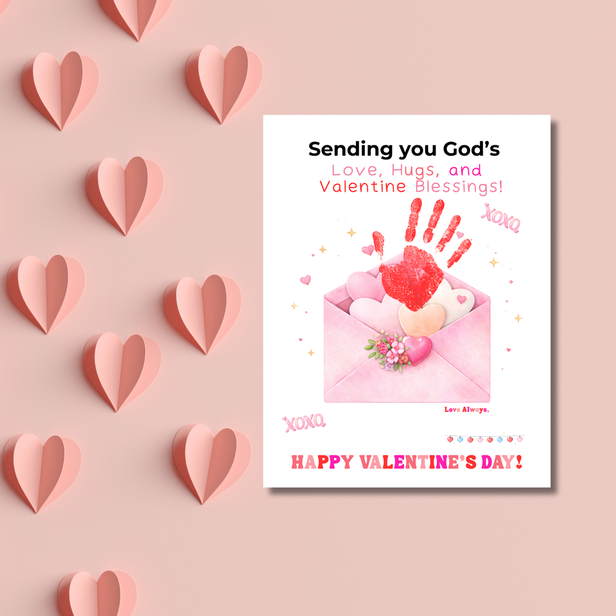 Christian Valentine Handprint Craft for Kids | God’s Love Valentine Blessings | Faith-Based Envelope Keepsake