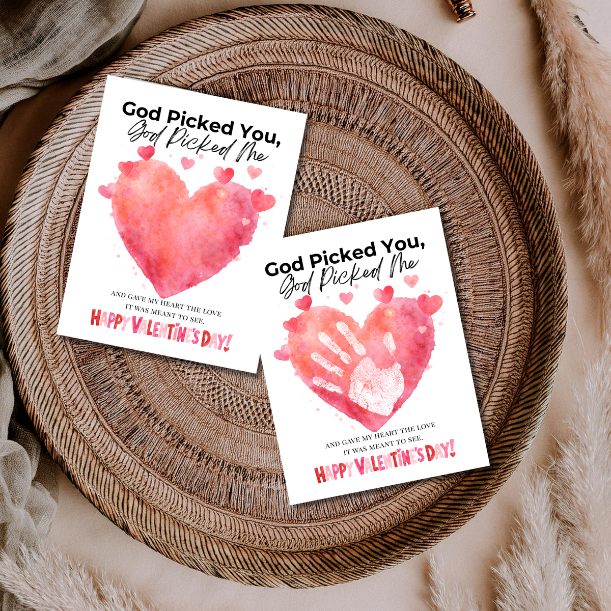 Christian Valentine Handprint Craft for Kids | God Picked You God Picked Me Valentine Keepsake  Description