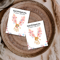 Christian Valentine Bunny Handprint Craft for Kids | God Picked Me Printable | Preschool Faith Valentine Keepsake