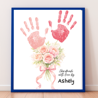 Rose Bouquet Handprint Craft for Kids | Valentine’s Day, Mother’s Day & Birthday Handmade With Love Keepsake