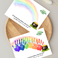Rainbow Handprint Craft Printable for Kids | St. Patrick’s Day Keepsake Art | Pot of Gold Activity PDF