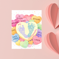 Spanish Valentine Handprint Craft for Kids | Mi Corazoncito Conversation Hearts Printable | Preschool Valentine Keepsake