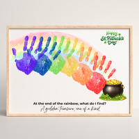 Rainbow Handprint Craft Printable for Kids | St. Patrick’s Day Keepsake Art | Pot of Gold Activity PDF