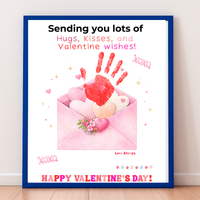Valentine Handprint Craft for Kids | Hugs Kisses Valentine Wishes | Love Letter Envelope Keepsake
