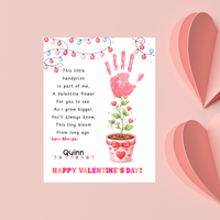 Valentine’s Day Handprint Craft Printable for Kids | Keepsake Art | Valentine Flower Design
