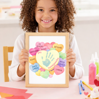 Spanish Valentine Handprint Craft for Kids | Mi Corazoncito Conversation Hearts Printable | Preschool Valentine Keepsake