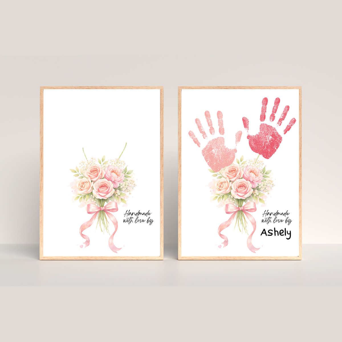 Rose Bouquet Handprint Craft for Kids | Valentine’s Day, Mother’s Day & Birthday Handmade With Love Keepsake