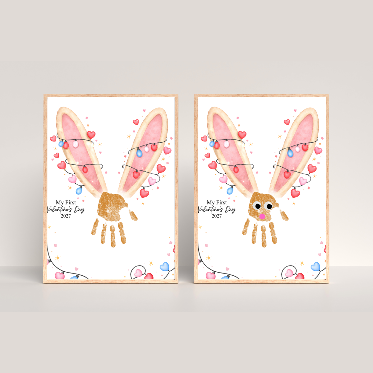 My First Valentine’s Day 2027 Bunny Handprint Craft for Baby | First Valentine Keepsake Printable