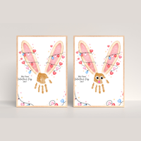 My First Valentine’s Day 2027 Bunny Handprint Craft for Baby | First Valentine Keepsake Printable
