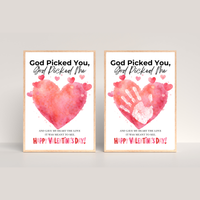Christian Valentine Handprint Craft for Kids | God Picked You God Picked Me Valentine Keepsake  Description