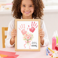 Rose Bouquet Handprint Craft for Kids | Valentine’s Day, Mother’s Day & Birthday Handmade With Love Keepsake