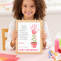 Valentine’s Day Handprint Craft Printable for Kids | Keepsake Art | Valentine Flower Design