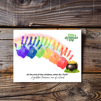 Rainbow Handprint Craft Printable for Kids | St. Patrick’s Day Keepsake Art | Pot of Gold Activity PDF