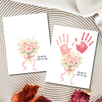 Floral Handprint Printable Gift for Her | Mother’s Day, Grandma, Teacher Appreciation, Birthday Keepsake | Handmade with Love Art