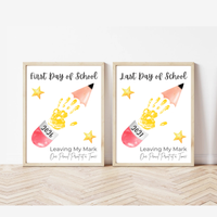 First & Last Day of School Handprint Printable for Kids | School Milestone Keepsake | Leaving My Mark One Pencil Print at a Time